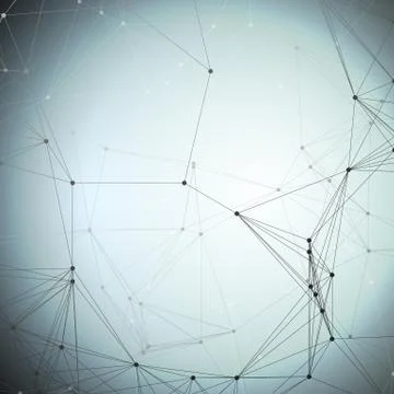 Chemistry pattern, connecting lines and dots, molecule structure on blue Stock Illustration