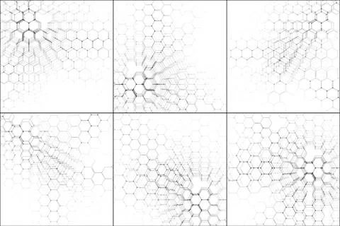 Chemistry patterns, connecting lines and dots, molecule structure on white Stock Illustration