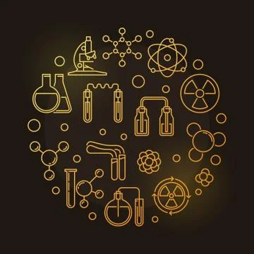 Chemistry of Radioactive Elements vector linear illustration イラスト素材