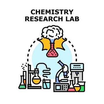 Chemistry research lab analyzing science and experimentation Stock Illustration