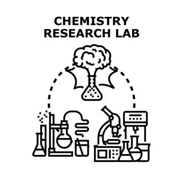 Chemistry research lab analyzing science and experimentation Stock Illustration