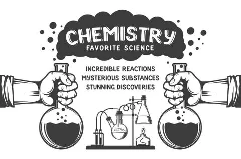 Chemistry retro poster Stock Illustration