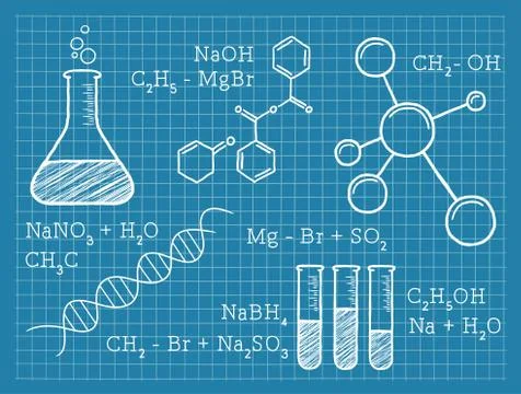 Chemistry, Science, Chemical Elements Illustrazione stock