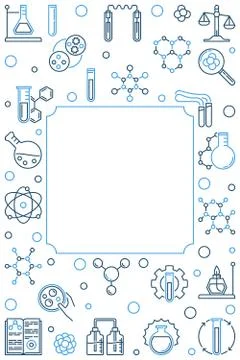 Chemistry Science vertical linear frame. Vector illustration Stock Illustration