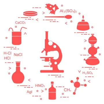 Chemistry scientific, education elements. Illustrazione stock