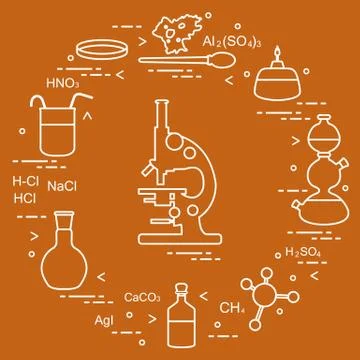 Chemistry scientific, education elements. Illustrazione stock