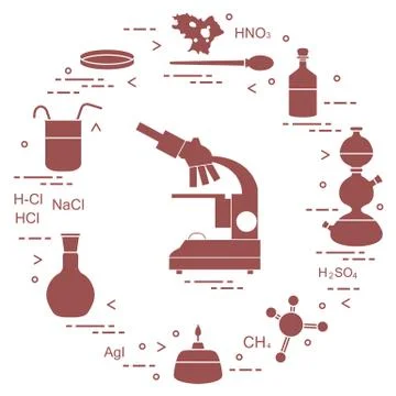 Chemistry scientific, education elements. Illustrazione stock