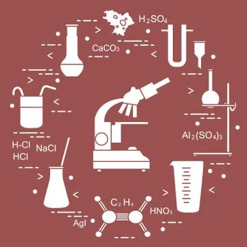 Chemistry scientific, education elements. Illustrazione stock