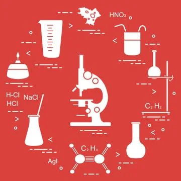Chemistry scientific, education elements. Illustrazione stock