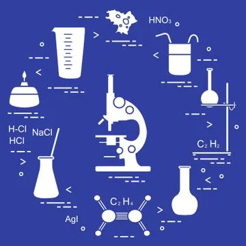 Chemistry scientific, education elements. Illustrazione stock