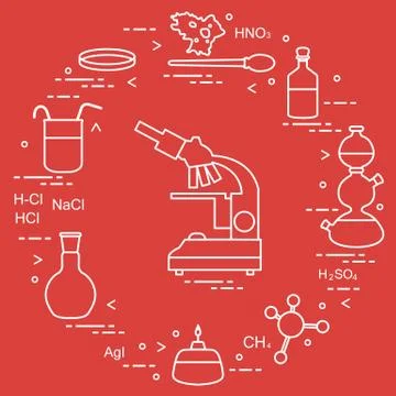 Chemistry scientific, education elements. Illustrazione stock