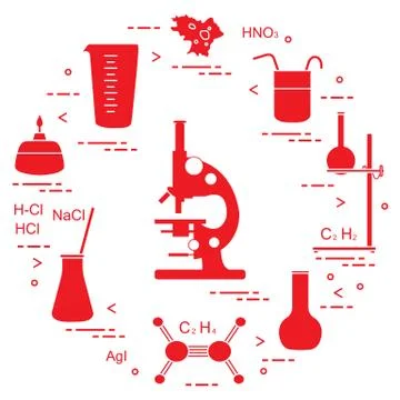 Chemistry scientific, education elements. Illustrazione stock