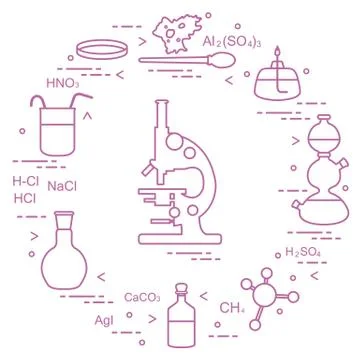 Chemistry scientific, education elements. イラスト素材