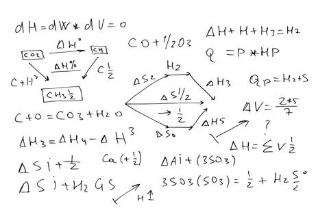 Chemistry. Scientific, educational vector background. Written by hand. Stock Illustration