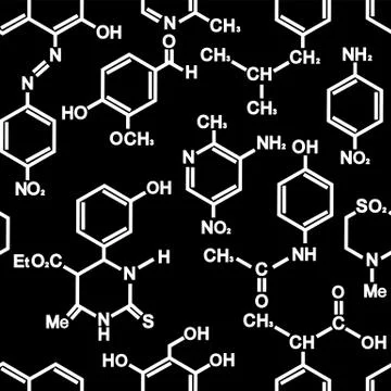Chemistry seamless background Illustrazione stock
