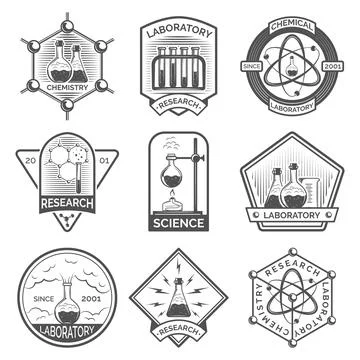 Chemistry seamless pattern with formulas and laboratory equipment. Science .. Stock Illustration