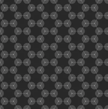 Chemistry seamless pattern, hexagonal design molecule structure on black Stock Illustration