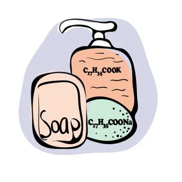 The Chemistry of Soap Illustrazione stock