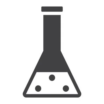 Chemistry solid icon, laboratory and test tube 스톡 일러스트