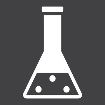 Chemistry solid icon, laboratory and test tube 스톡 일러스트