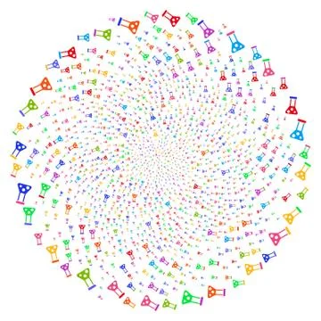 Chemistry Spiral Exploding Globula Stock Illustration
