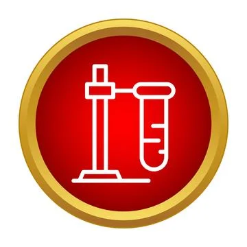 Chemistry test tube experiment setup icon illustration Stock Illustration