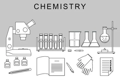 Chemistry thin banner. Stock Illustration