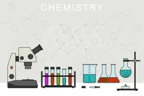 Chemistry vector banner. Stock Illustration