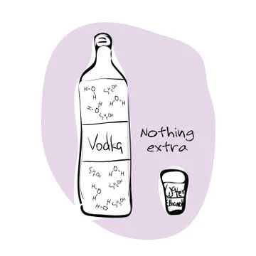 The Chemistry of Vodka. Nothing extra Illustrazione stock