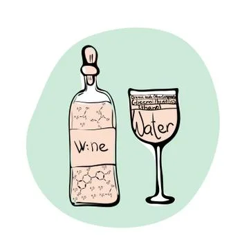 The Chemistry of Wine Stock Illustration