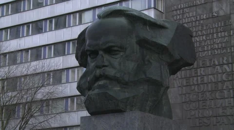 Chemnitz Karl Marx Statue Stock Footage 47990842