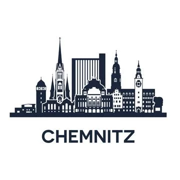 Chemnitz Skyline - Modern Vector Silhouette Stock Illustration