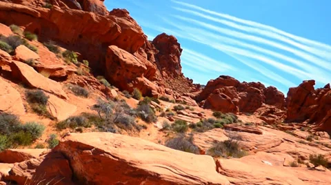 Chemtrails Over the Red Rocks Video stock 37487657