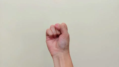 Chenching Fist Gesture Stock Footage 339078260