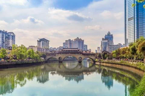 Chengdu Anshun Bridge Stock Photos