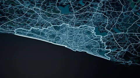 Chennai India Glowing Digital Map Animation 4K Video stock 337184321