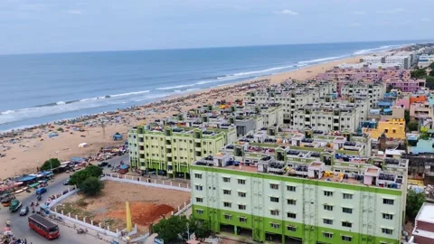 Chennai MARINA BEACH VIEW Stock Footage 230031186