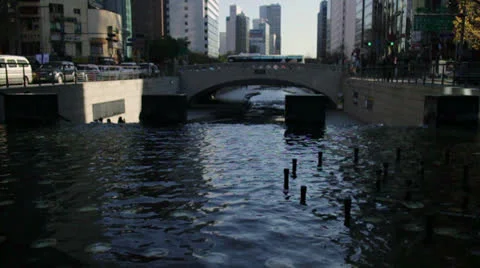 Cheonggyecheon high Stock Footage 22850169