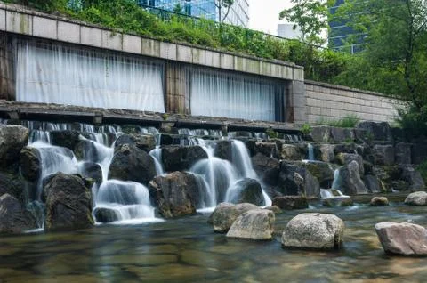 Cheonggyecheon stream Stock Photos