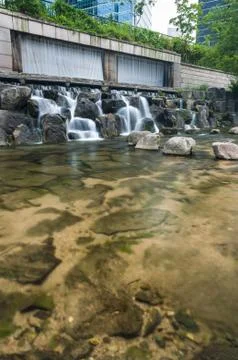 Cheonggyecheon stream Stock Photos