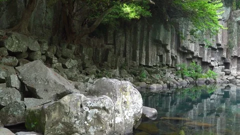 Cheonjeyeon first waterfall Stock Footage