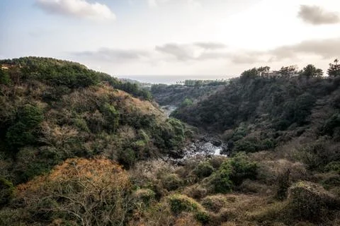 Cheonjeyeon forest viewpoint Stock Photos