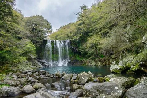 Cheonjeyeon No. 2 cascade Stock Photos