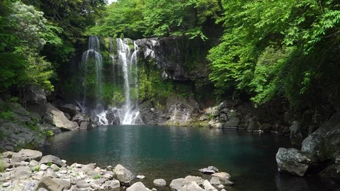 Cheonjeyeon Second waterfall Stock Footage 79581482