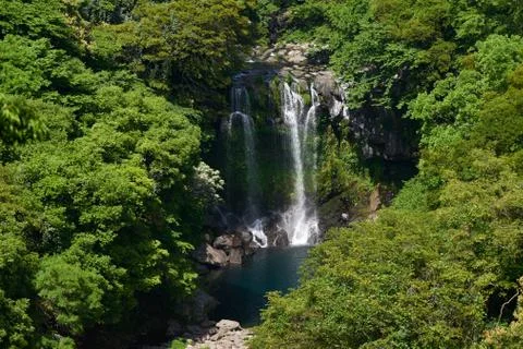 Cheonjeyeon Second waterfall Stock Photos