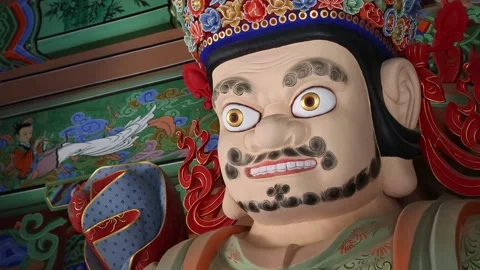 Cheonwang Gate at the Beomeosa Temple Stock Footage 203807288