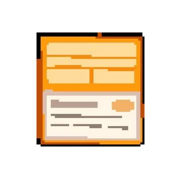 Cheque checkbook pixel art vector illustration 스톡 일러스트