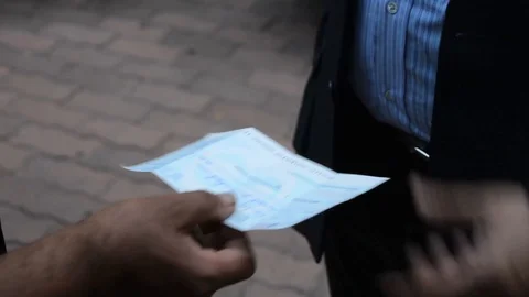 CHEQUE HAND OVER Stock Footage 130056113