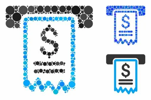 Cheque payment Composition Icon of Circles 스톡 일러스트