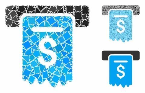 Cheque payment Mosaic Icon of Inequal Pieces Stock Illustration